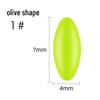Silicone Olive-Shaped Fluorescent Fishing Float Tail Magnifier Bean
