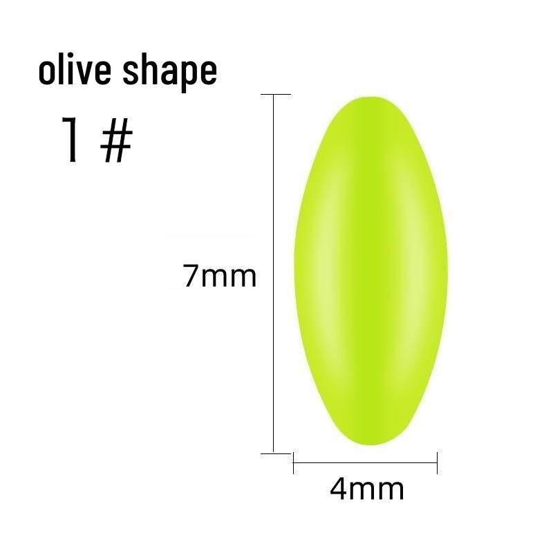 Silicone Olive-Shaped Fluorescent Fishing Float Tail Magnifier Bean