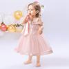 Cross-border Princess Dress: Beaded Spaghetti Strap Wedding, Flower Girl, Puffy Birthday Dress for Girls and Babies