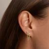Sterling Silver Earrings Women'S Multi-Earhole Stud Earrings Chain Fringed Earline Design Trendy Earbone Decoration