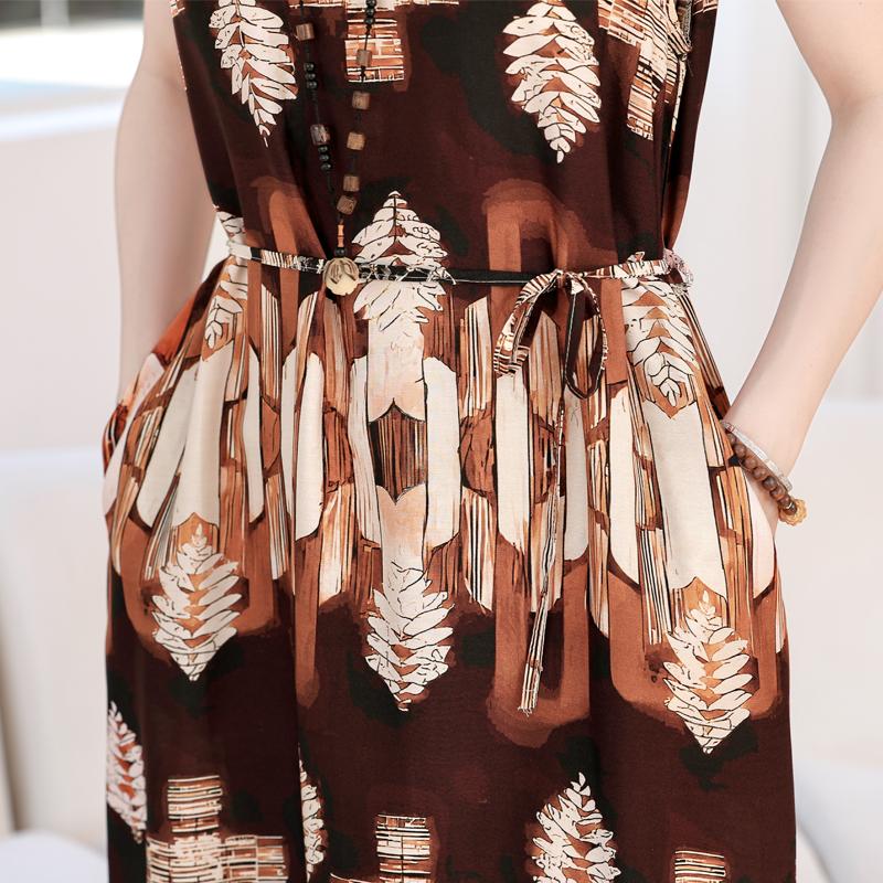 Women's Plus Size Sleeveless Boho Printed Long Dress – Casual Summer Dress (XL-5XL)