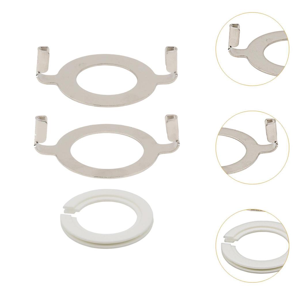 2Pcs E27 Socket Lamp Harp Saddle Base Repair Part Lighting Accessories Easily Install with 1 Piece E14 Lamp Shade Reducing Ring