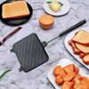 Heat-resistant Double Sided Frying Pan Aluminum Flip Grill Pan Sandwich Maker  Outdoor