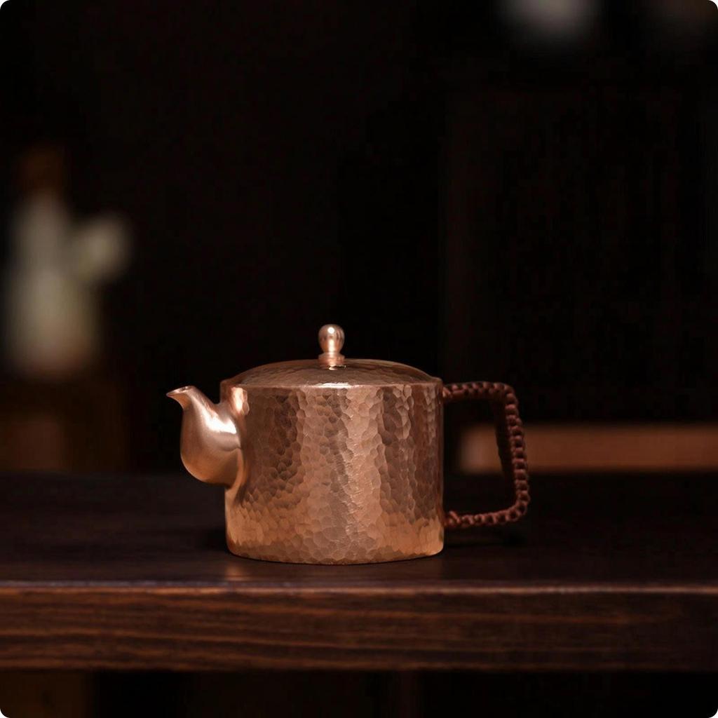 Copper Kettle with Side Handle HandMade AntiqueStyle Teapot for Collectors,