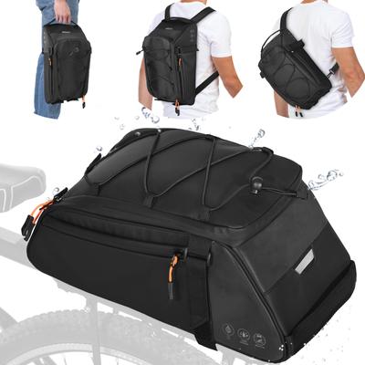 3-in-1 Bicycle Bag Reflective Bike Saddle Bag Waterproof Bike Rear Rack Bag with Shoulder Strap