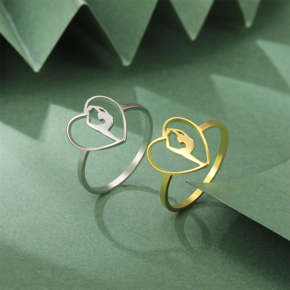 My Shape Gymnastics Girl Rings for Women Stainless Steel Artistic Gymnast Sports Ballerina Dancing Girls Finger Rings Jewelry