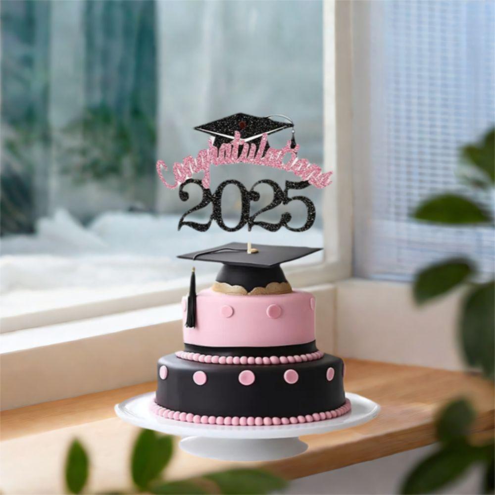 5pcs Handmade 2025 Graduation Cake Topper Set Graduation Cupcake Toppers  Party Cake Decorations
