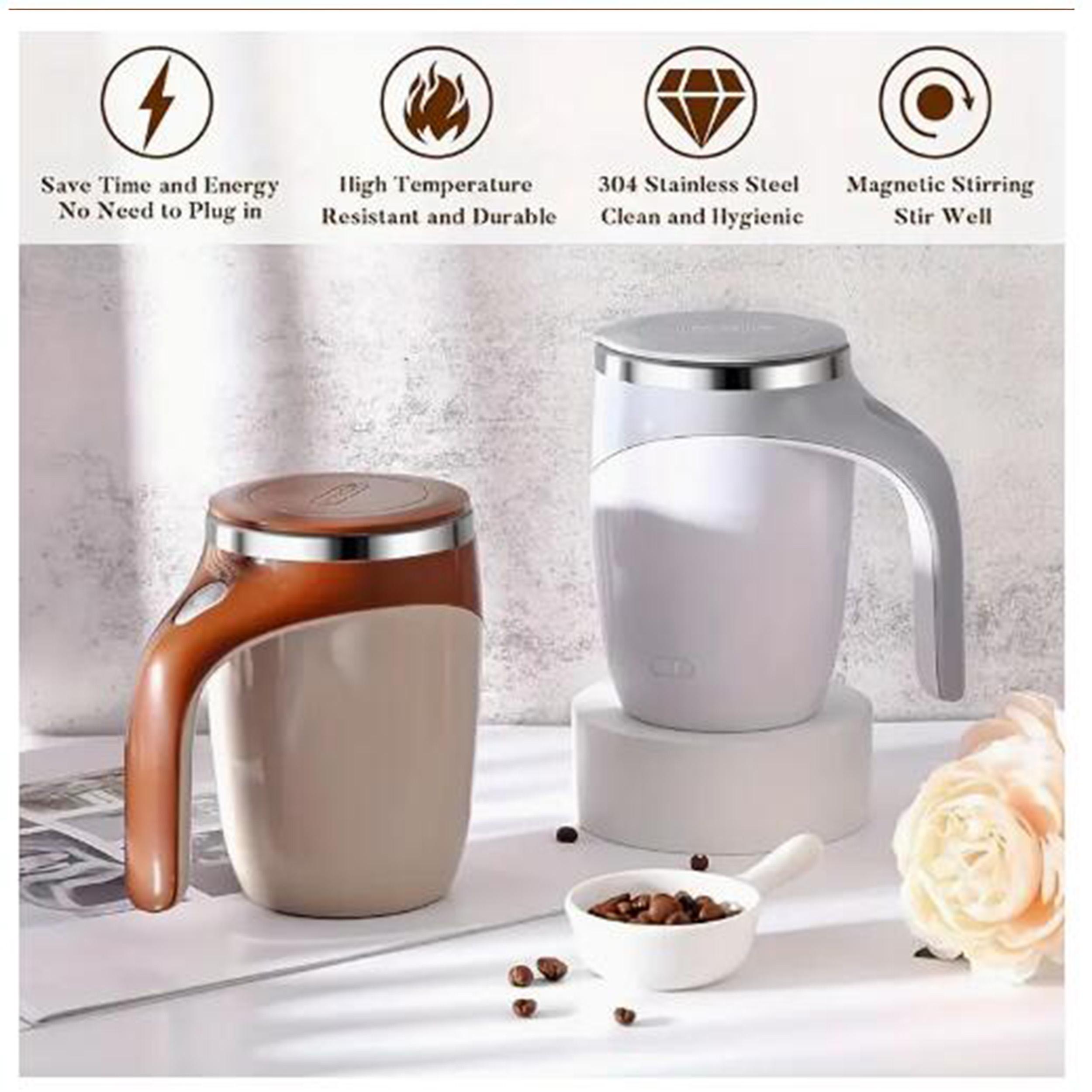 

1pc Stirred Coffee Cup Home Office Travel Stirred Cup Stirred Stainless Steel Cup Christmas Gift Birthday Gift (White, Coffee) 301-400ml белый