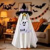 Felt Halloween Goose Statue Ghost Costume, Wizard Hat, Cape, Pumpkin Candy Soft Fabric Decor Bag, Outdoor Yard Decoration for or Garden Display