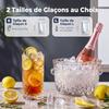 Self-cleaning ice maker, 9 ice cubes in 6-13 min, basket, scoop, 22.2 x 29.4 x 29 cm, black