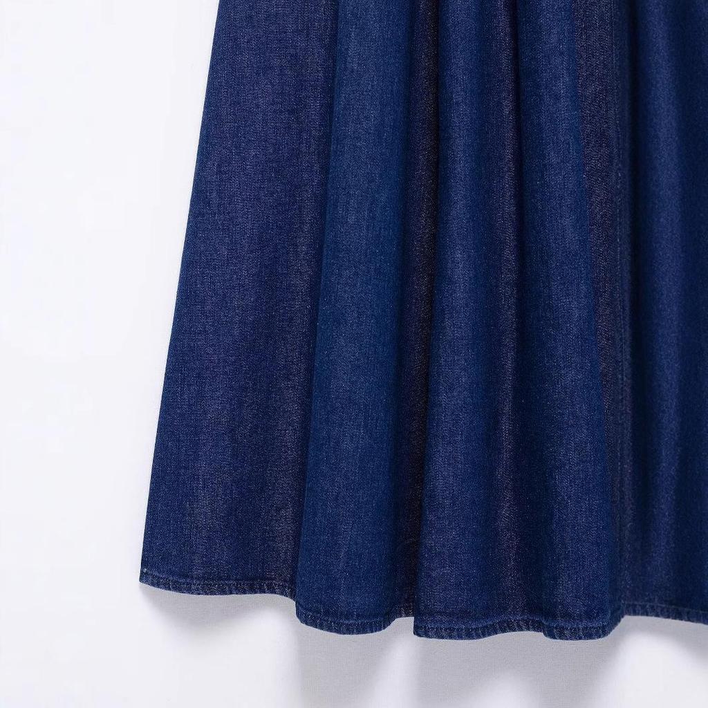 Wiosenna Sukienka Midi Damska z Denimu w Europejskim Stylu, Slim Fit