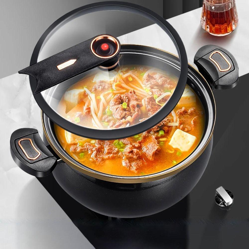 Large Capacity Stew Pot Non-Stick Soup Pan Practical Chubby Micro-Pressure Pot Induction Cooker