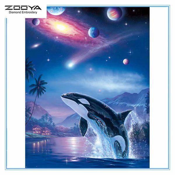 

ZOOYA DIY 5D Полный дрель Алмазная картина Дельфины Вышивка Крестом Мозаика Картина Домашний декор
