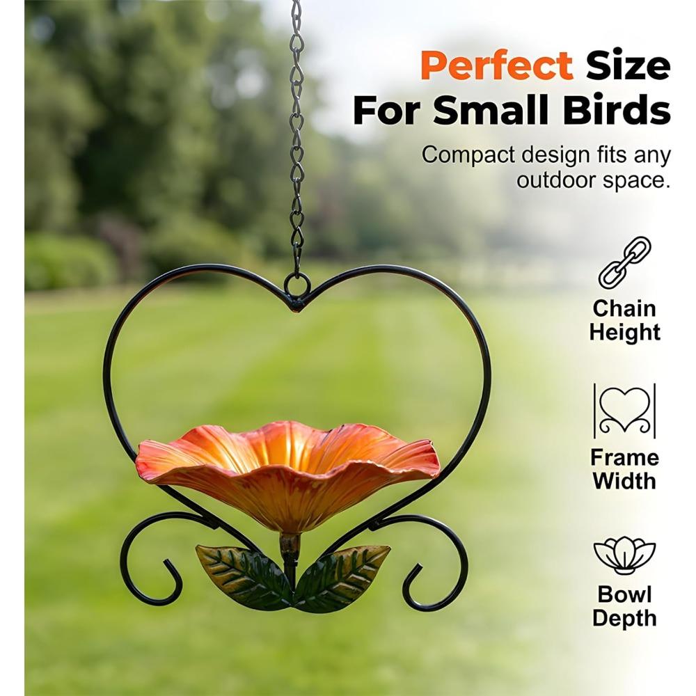 Heart-shaped wrought iron bird feeder/flower feeder, heart-shaped bird feeder, heart-shaped bird feeder stand, hanging flower stand bird feeder