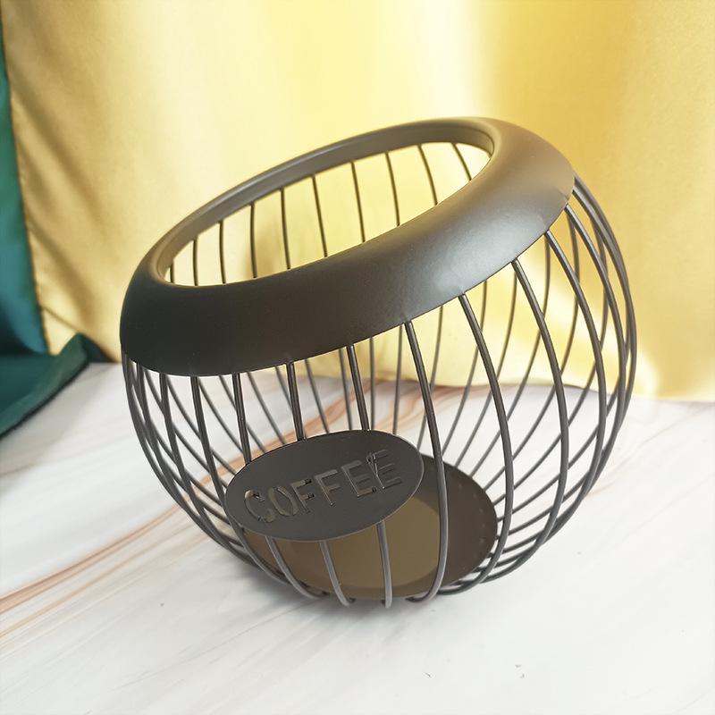 European-Style Irregular Wrought Iron Fruit Basket & Coffee Capsule Rack