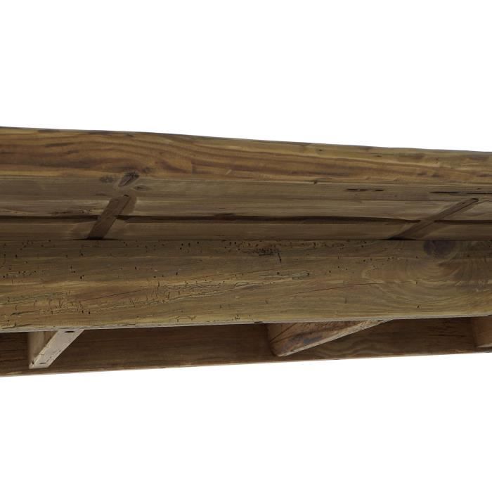 Table de salle à manger - Bois recyclé - 220x220 cm - 8 places - Design alpin intemporel