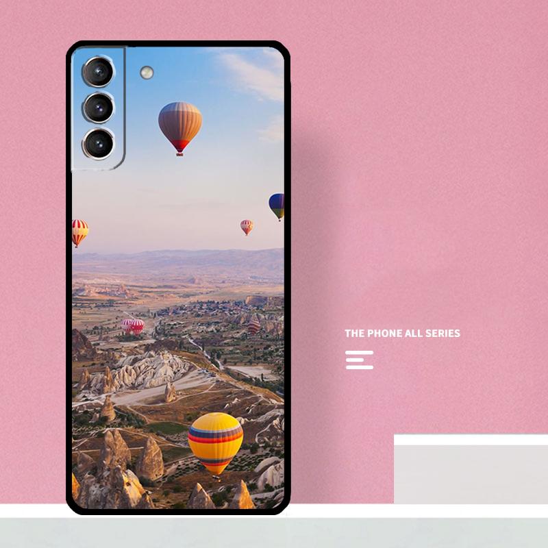 Hot Air Balloon Travel Mountain Phone Case For Samsung Galaxy S26 S23 Ultra S20 S21 S22 S24 S25 Plus S10 S25 FE Cover Coque