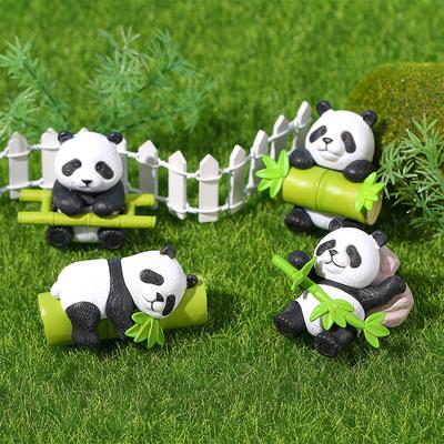 Creative Kawaii Mini Resin Panda Series Figurka Miniaturní Bonsai Domeček pro panenky Dekorace Příslušenství pro děti Dárkové hračky