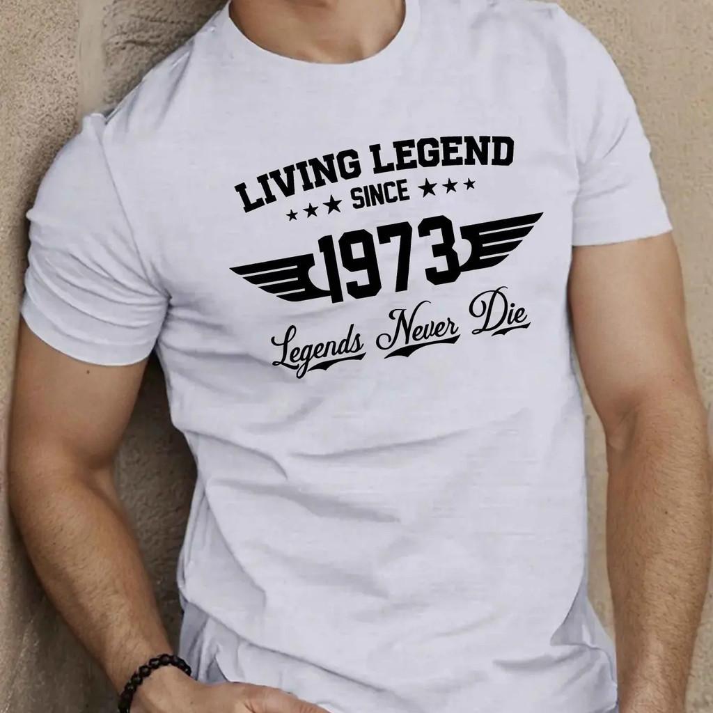 1973 Summer Men's Casual Loose Plus Size Sports Printed Comfortable Short Sleeve T-shirt