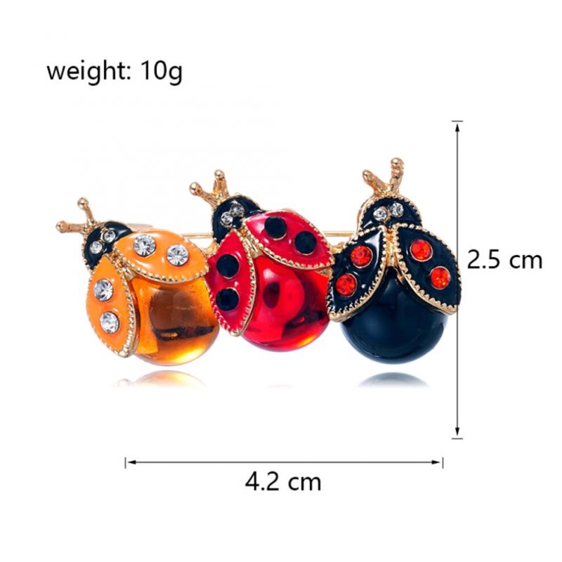 Ladybug Brooch, Cute Insect Brooch, with Crystals and Enamel Paint, Jewelry Suitable As a Gift
