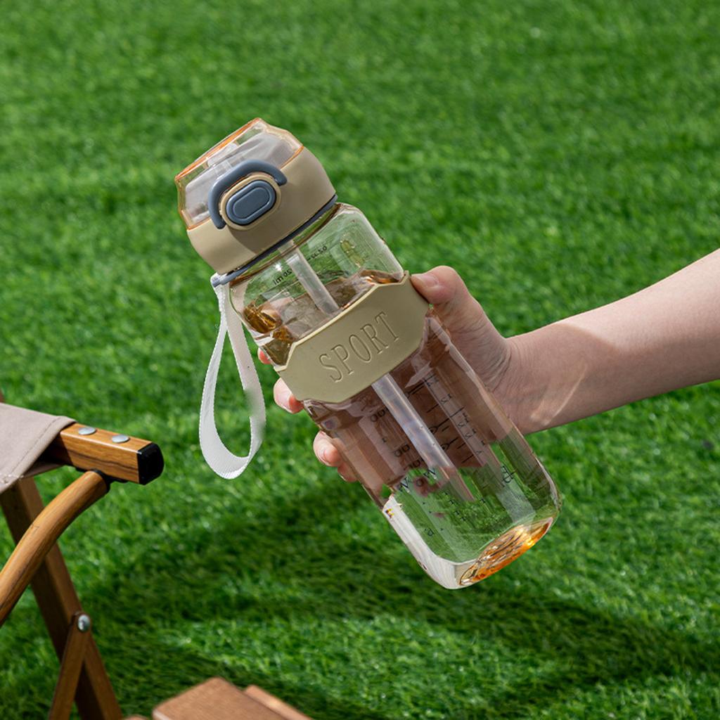 Large Capacity Women's Outdoor Sports Water Bottle Portable Plastic Straw Cup for Gym & Trav
