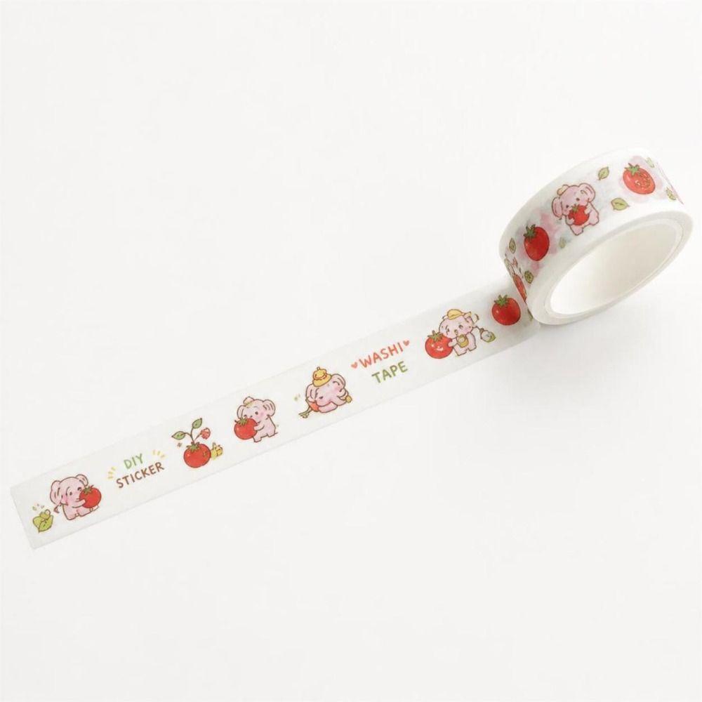 Tearable Washi Tape Cartoon Pattern Journal Tape Creative DIY Craft Tape Journaling
