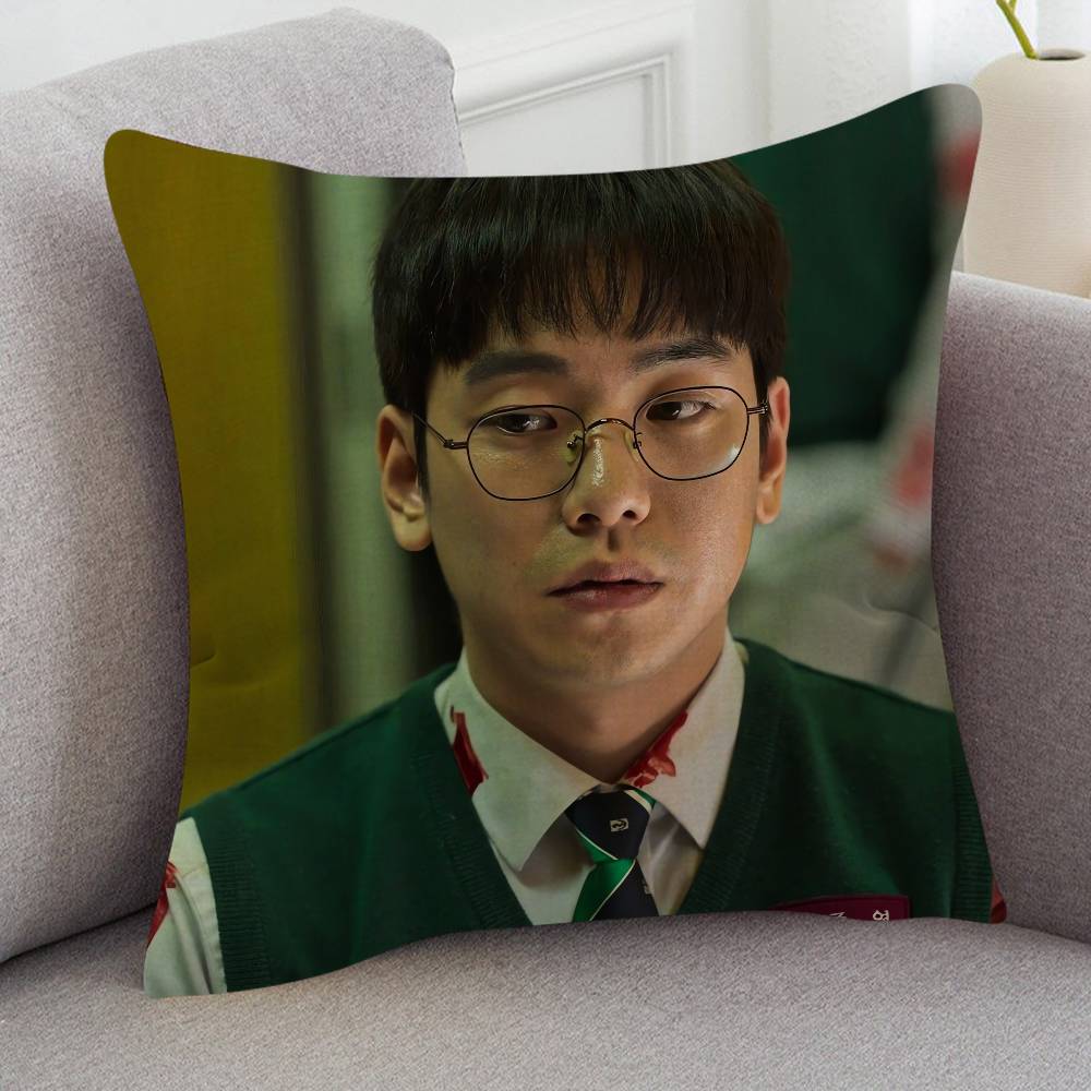 TV Drama All Of Us Are Dead Cartoon Series Square Pillowcase Soft Waist Sofa Cushion Cover Bedroom Room Pillowcase
