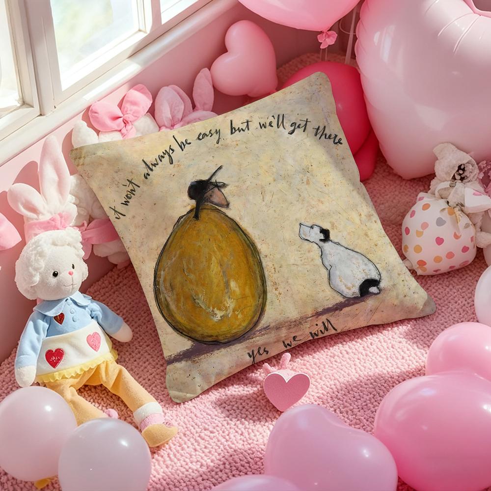 S-Sam Toft Art Painting Cushion Cover Pattern Printed Pillowcase for Living Room Sofa Cushion Cover & Bedroom Decor