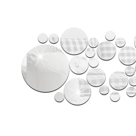 28Pcs/Set Bedroom Decal Long-lasting Elegant Decorative Mirror Wall Sticker for Home