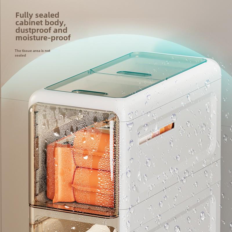 Ultra-Narrow Multi-Layer Crevice Storage Cabinet for Bathroom or Kitchen