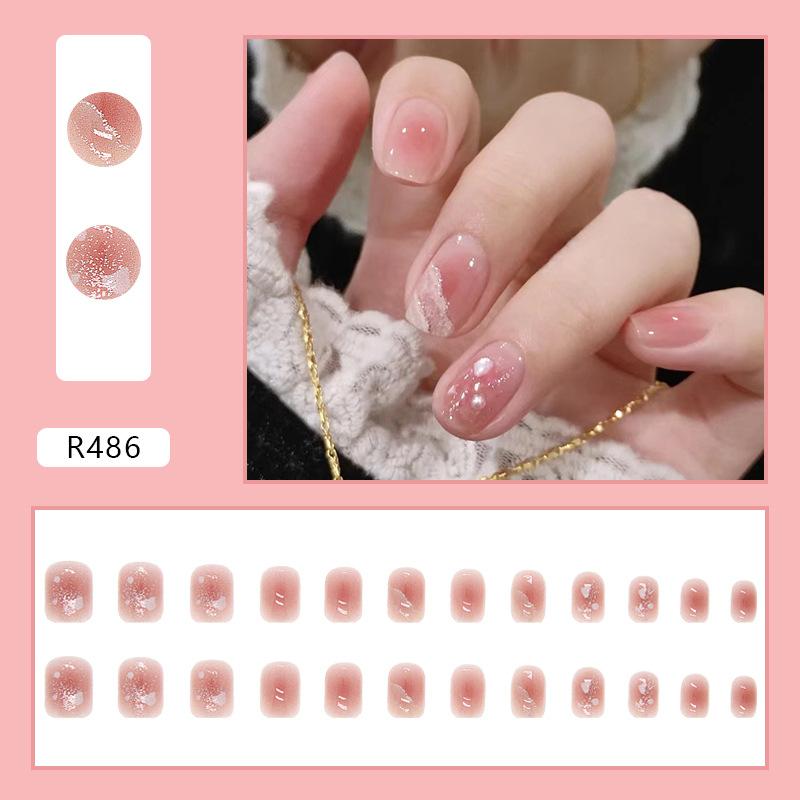 24Pcs/box Simplicity Glitter False Nails Detachable Fake Nails Wearable Fake Nails Press On Nails Acrylic Nail Tips Nail Decoration