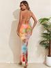 2026 European & American Women's Printed Long Skirt Split Bikini Three-Piece Swimsuit