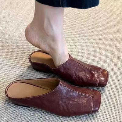 Prabangūs moteriški vasariniai odiniai šlepetės plokščiapadžiai sekli laisvalaikio laiviniai slingback mulės batai minkšti šilti loafers moteriškos šlepetės-šlepetės tongs femme