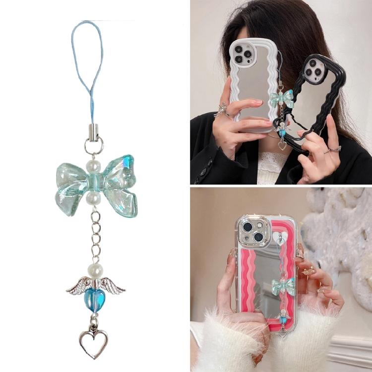 Stylish Heart Phone Charm Fashion Phone Lanyard Unique Bag Accessories Bowknot Phone Jewelry Suitable for Fashion Lover
