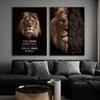 Lion Motivational Posters and Prints Inspirational Positive Quotes Animal Wall Art HD Pictures Canvas Painting Office Home Decor