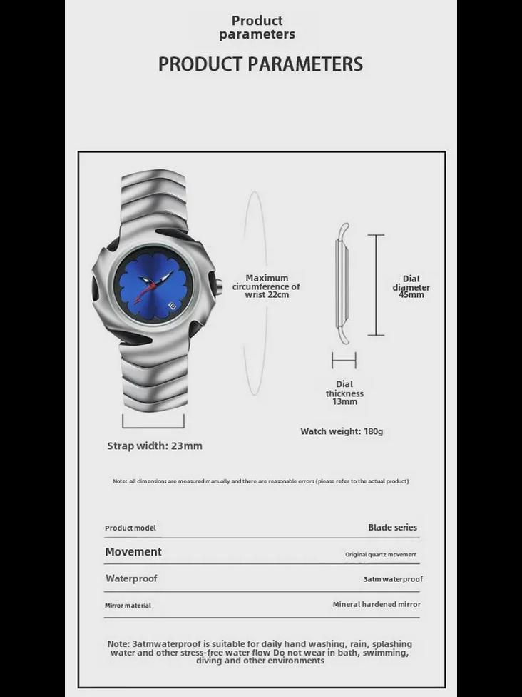 Y2K Mechanische Herrenuhr „Blade“ – Hochwertiges, einzigartiges Design, wasserdichte Eiche