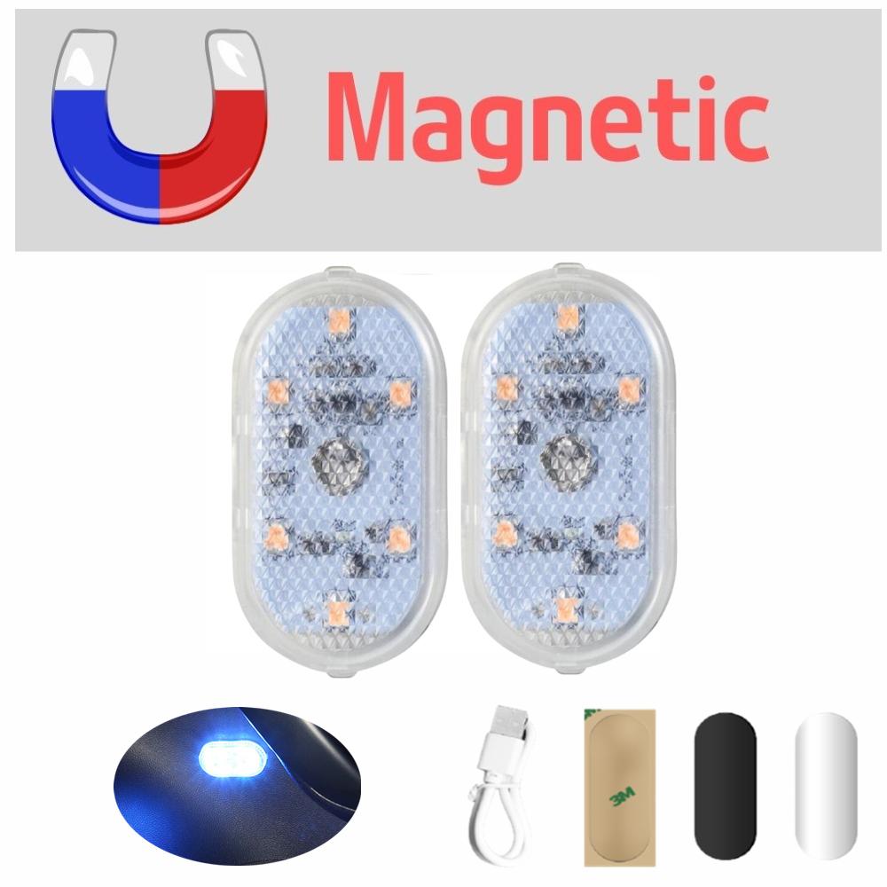 

2 шт. Хлебный свет Светодиодная подсветка багажника Подсветка для ног Магнитный сенсорный светильник Светодиодная подсветка салона автомобиля Подсветка крыши автомобиля синий