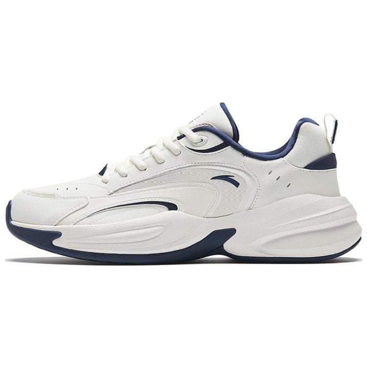 

New Anta ACE Slip Resistant Abrasion Resistant Low top Sports Casual Shoes Men s White Dark Blue 912338802-1 41