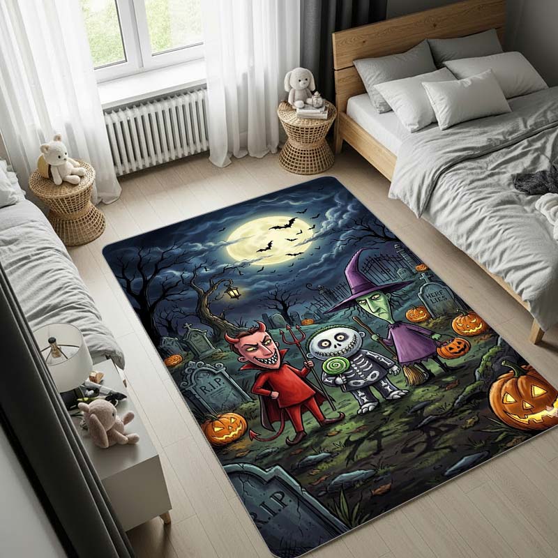 Christmas Jack Sally Zero Oogie Boogie Carpet,Bedroom Rug,Living Room Rug, Bedside Carpet, Computer Chair Mat, Christmas Gift. 60x90cm