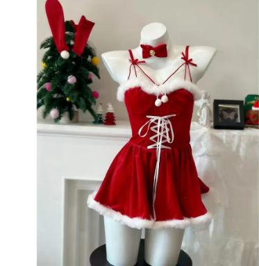 

Christmas costume cute bunny cosplay nightclub costume sweet dress set one size fits all