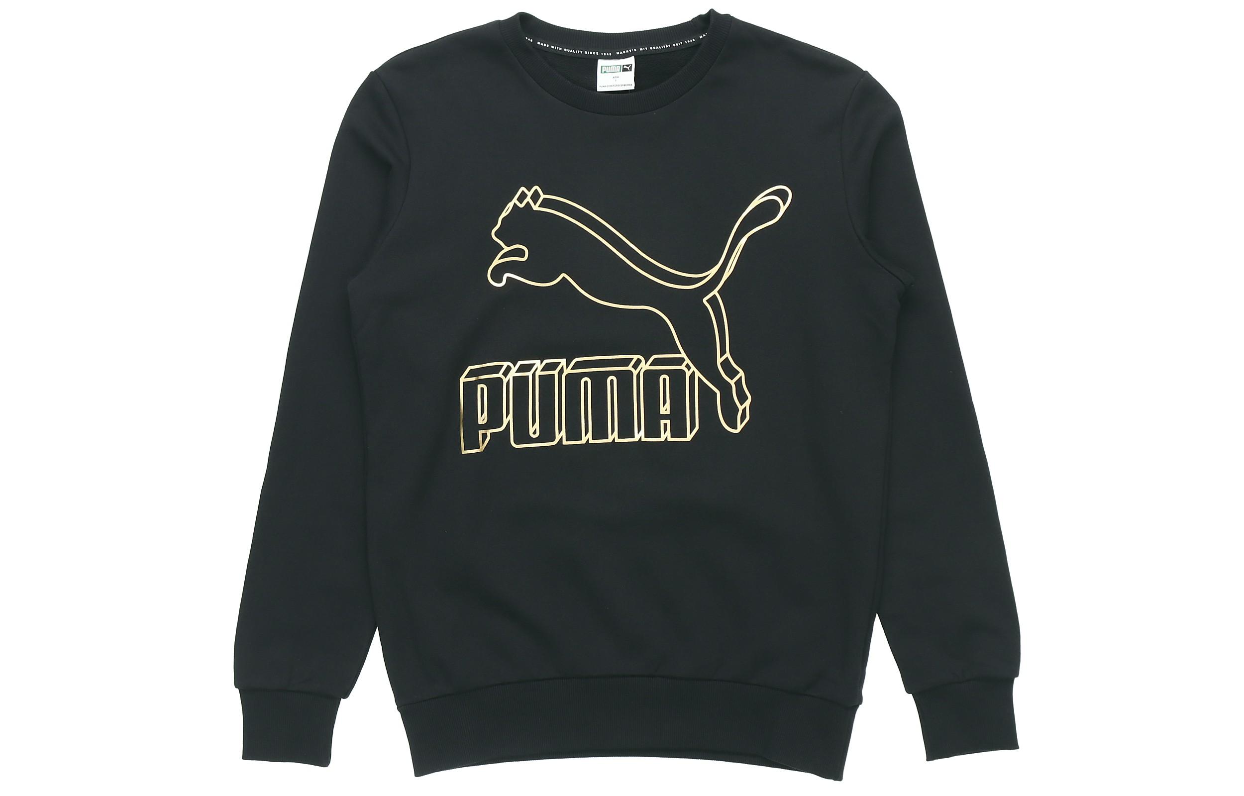 PUMA CLASSICS Sweatshirts Men s Black Crew Neck Moderate Regular 595892-56 M