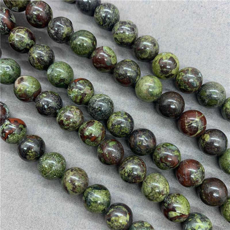 Natural Stone Gemstone  Bloodstone Round Loose Beads DIY Bracelet Necklace Accessories