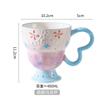 Hand-Painted Relief Goblet Household Ceramic Cup Drinking Cup Coffee Cup Cute Milk Oat Cup