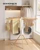 SONGMICS Clothes Drying Rack, Rotary Foldable Clothes Airer, Portable Laundry Drying Stand, Space-Saving, Rotatable, Freestanding