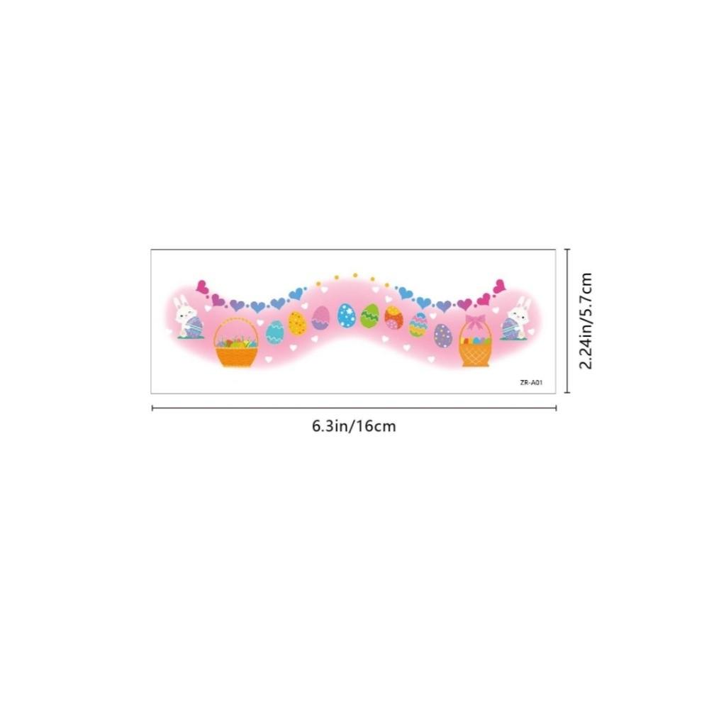 12pcs Long Lasting Easter Egg Face Temporary Tattoos Easter Bunny Makeup Stickers Amusement Park