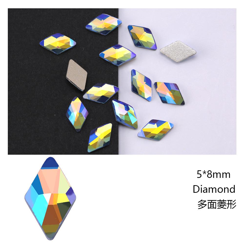 Blauer Sternenhimmel Symphonie Flachboden Speziell geformter Diamant Hellblau Ab Farbe Eiswürfel Wassertropfen Pfeil Diamant Goldener Boden Nagel Diamant