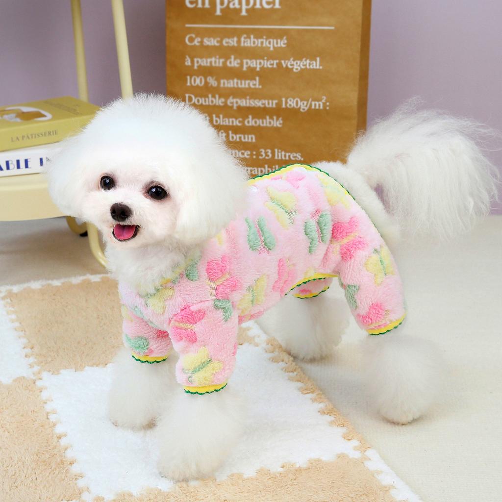 Princess Pet Clothing Small Dog Bigbear Teddy Dog Clothing Spring, Autumn and Winter Back Buckle Four-legged Clothing Thin Flannel