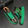 Fashion Designer green rivet sneakers Thick soles men's casual personality loafers Korean skateboard casual shoes A6