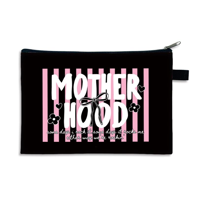 Retro Leopard Rainbow Mama Zipper Pouch Vintage Heart Floral Mom Life Makeup Bag Women Fashion Mother's Day Gift for Mom