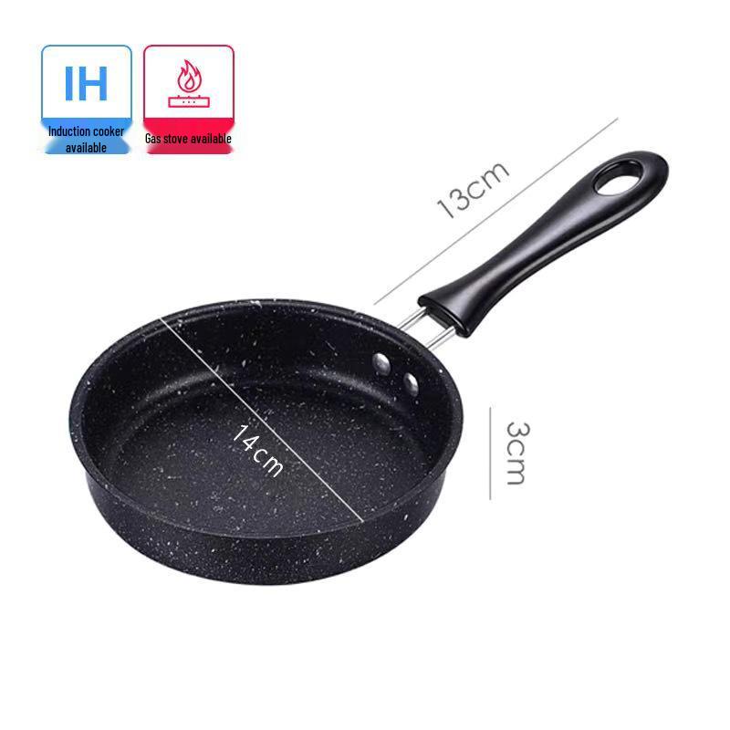Mini Non-stick Frying Pan for Eggs and Steak, Induction Compatible, Flat-bottomed Maifan Stone Cookware